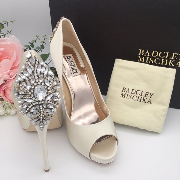 Badgley Mischka Shoes - Badgley Mischka Kiara Heels Ivory Bridal
